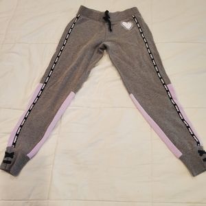 Justice jogger pants grey with purple